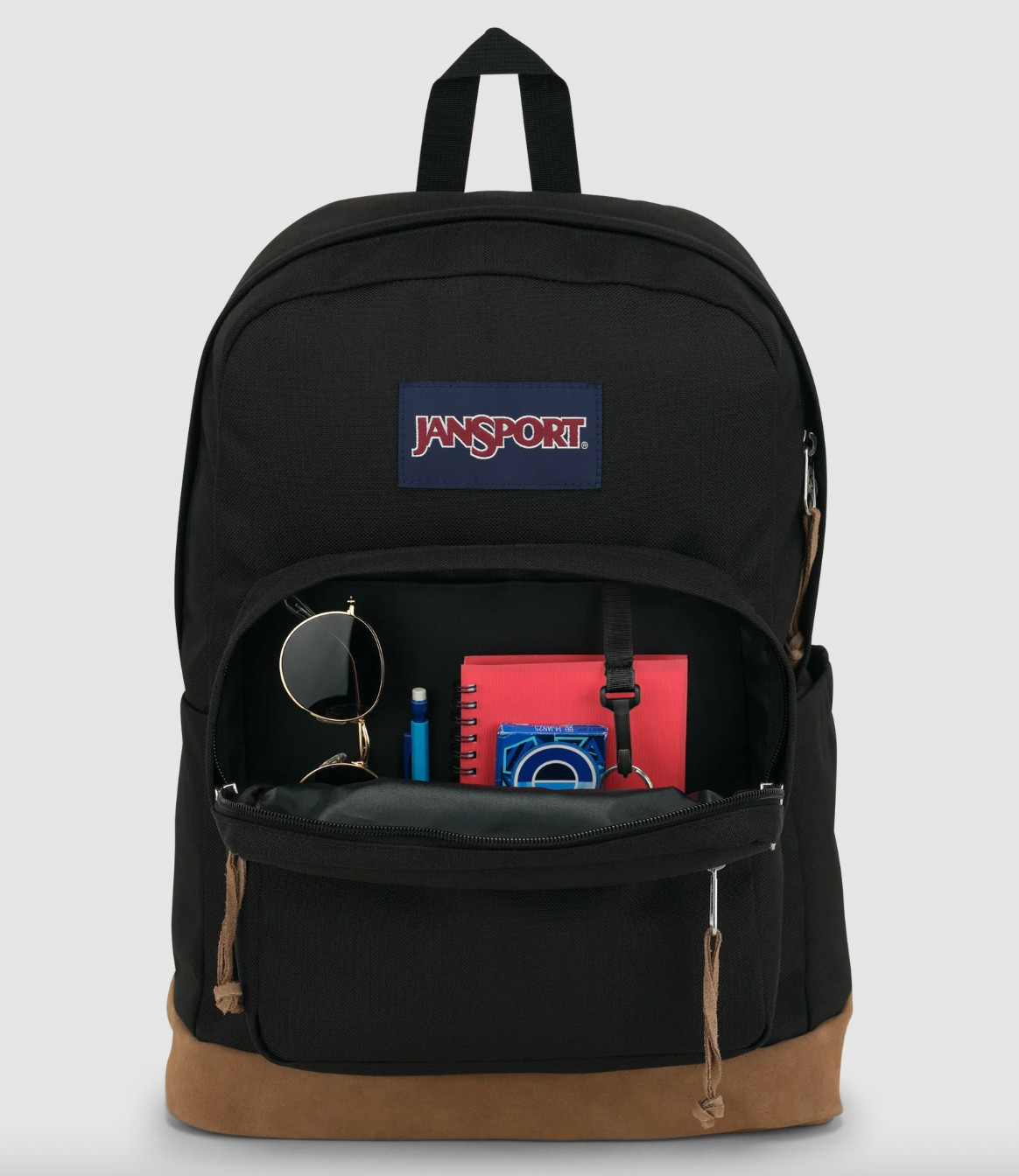 New JanSport Right Pack Backpack Black Suede Bottom School Laptop Bag One Size