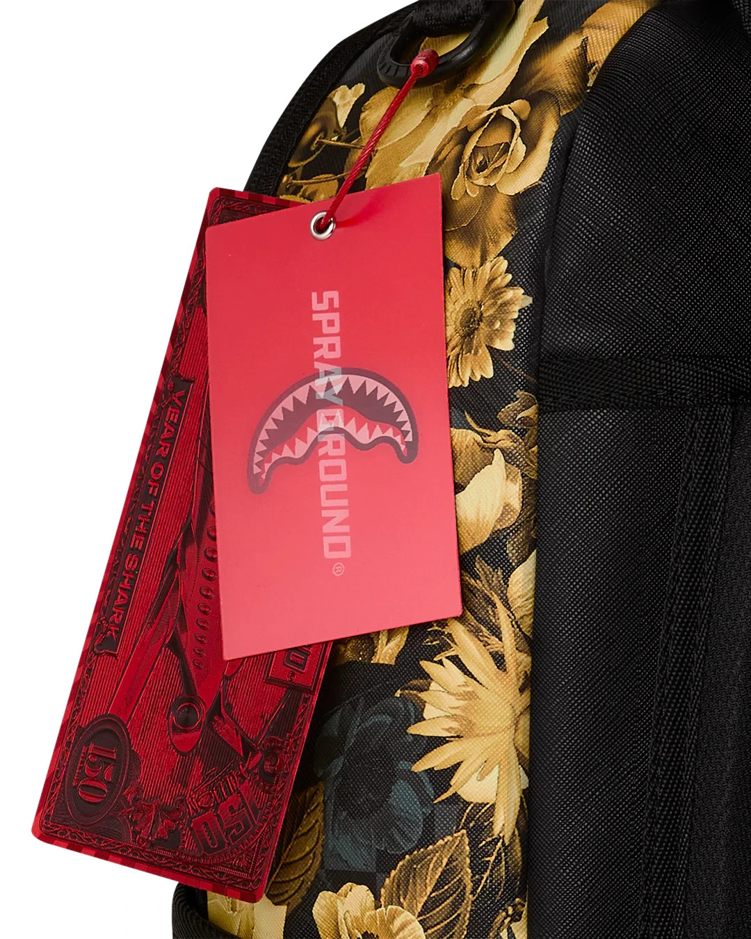 Sprayground Gold Floral Bloom Backpack🔥Black Bookbag Large School Travel Bag