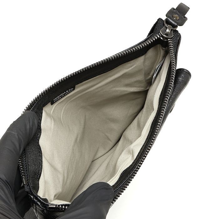 Porter Rambler Shoulder Bag M Black Goat Leather Cotton Twill Used