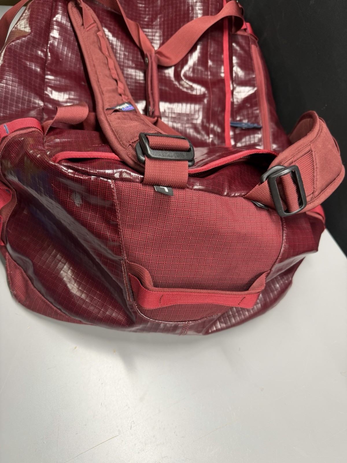patagonia black hole 55l duffel bag Wax Red Rare Glossy Bag Used One Trip Rare