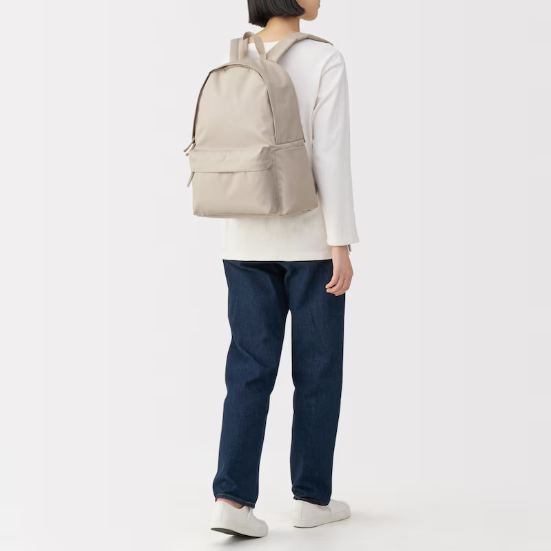 MUJI Water-Repellent Backpack Charcoal Gray/Black/Light Beige/Light Green NWT