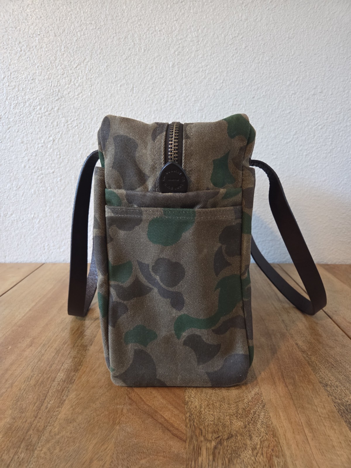 Filson Waxed Rugged Twill Tote Bag With Zipper | Dark Shrub Camo | Ltd. Edition
