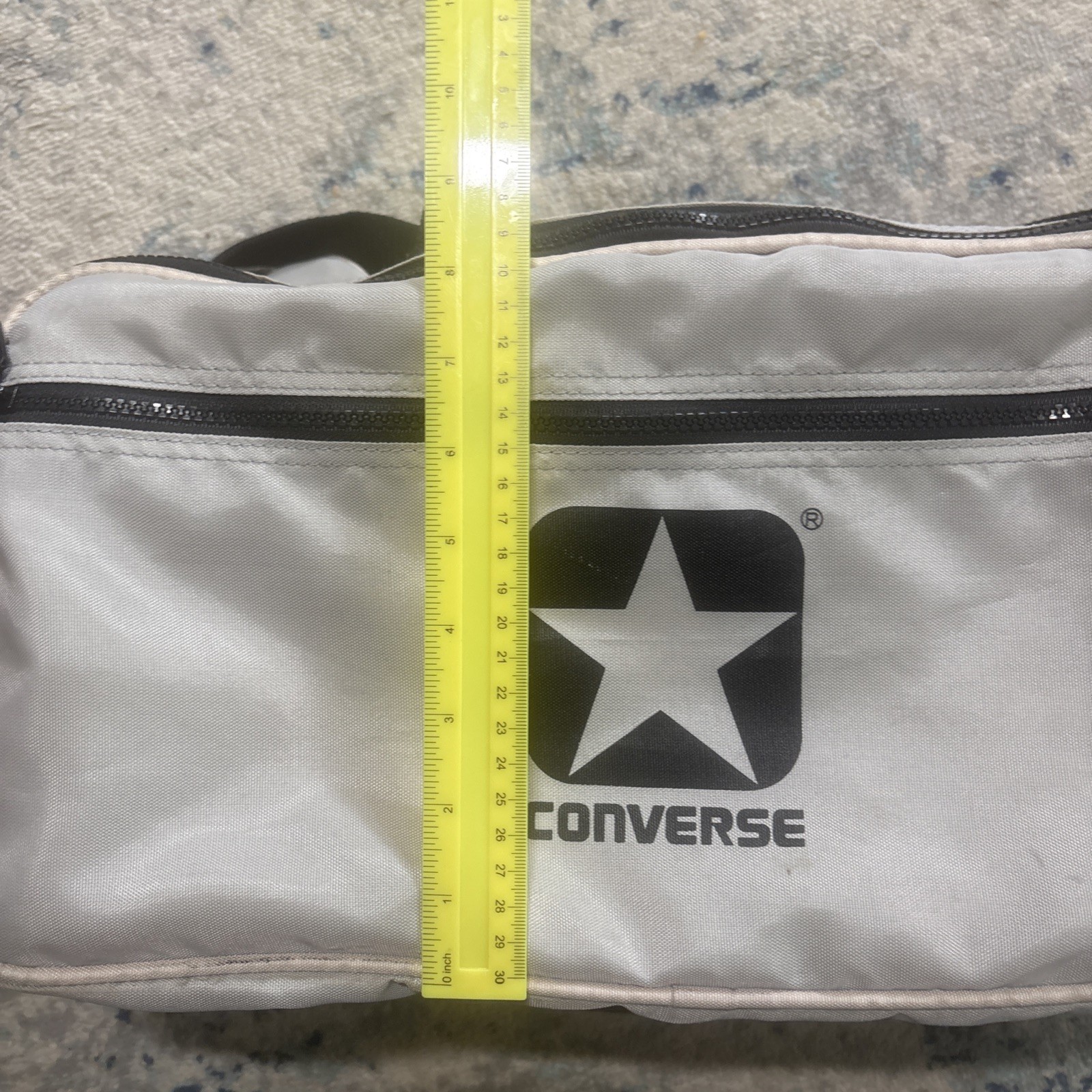 VTG Converse Black Gray Gym Bag Zip Canvas c90’s No Rips/Tears Old School Cool!
