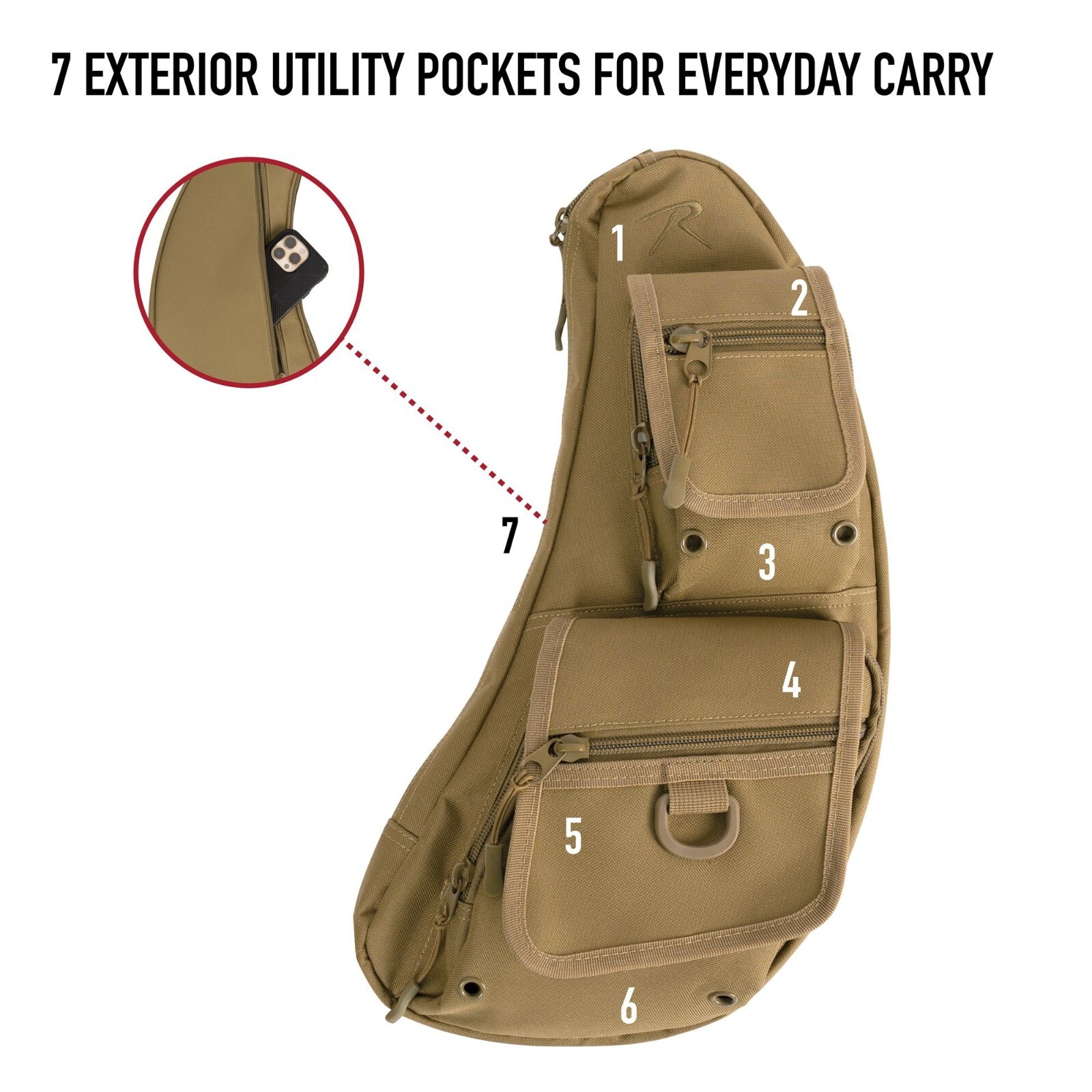 Tactical Sling Crossbody Bag EDC Daypack Military Travel Hiking Gear Pack