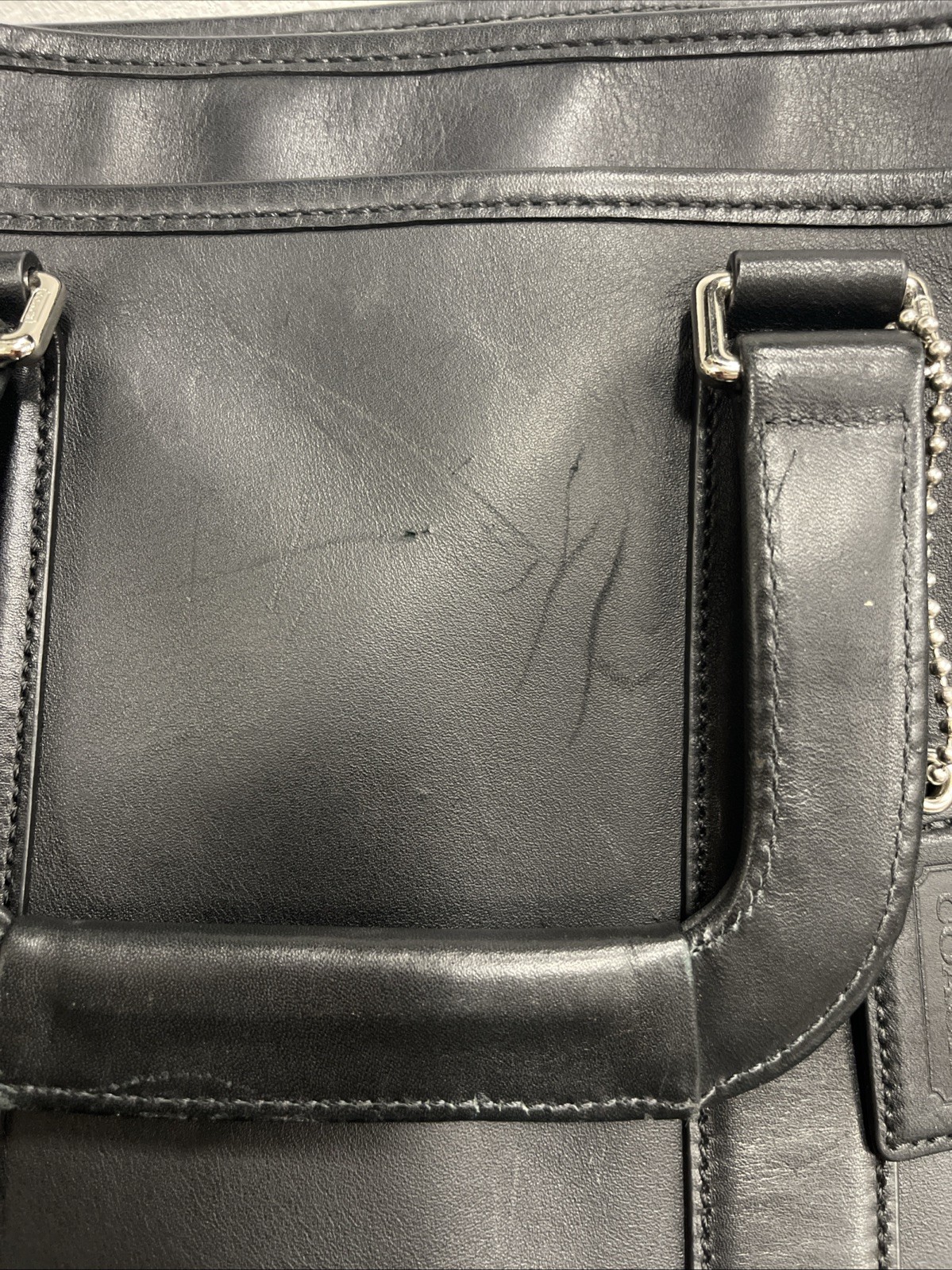Coach Metropolitan Slim Leather Briefcase Black Crossbody Bag
