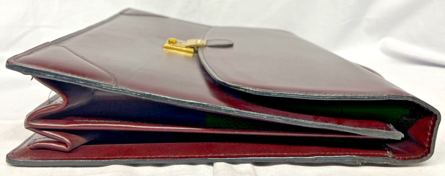 Vintage Schlesinger Leather Briefcase Case Setter Full Grain Cowhide Excellent