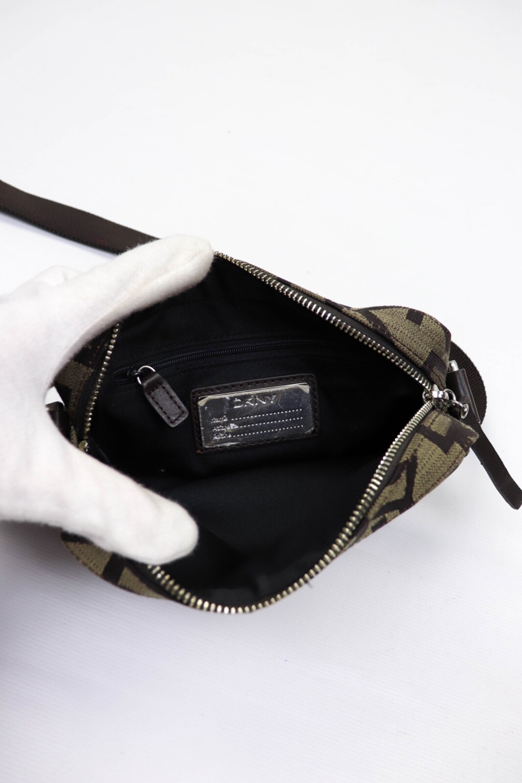 DKNY Donna Karan New York Monogram Brown/Beige Small Crossbody Bag