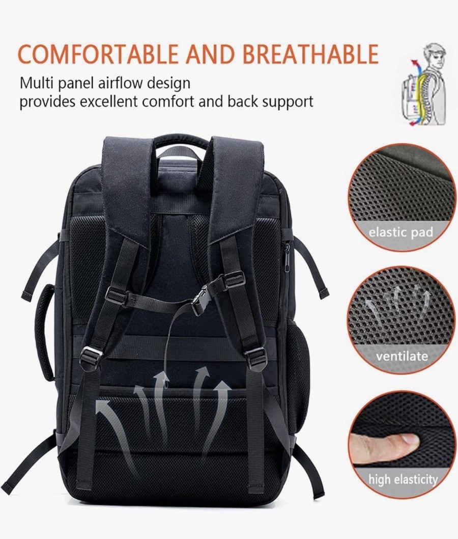 Travel Laptop Backpack, 50-60L Large Expandable Suitcase-Style Backpack New
