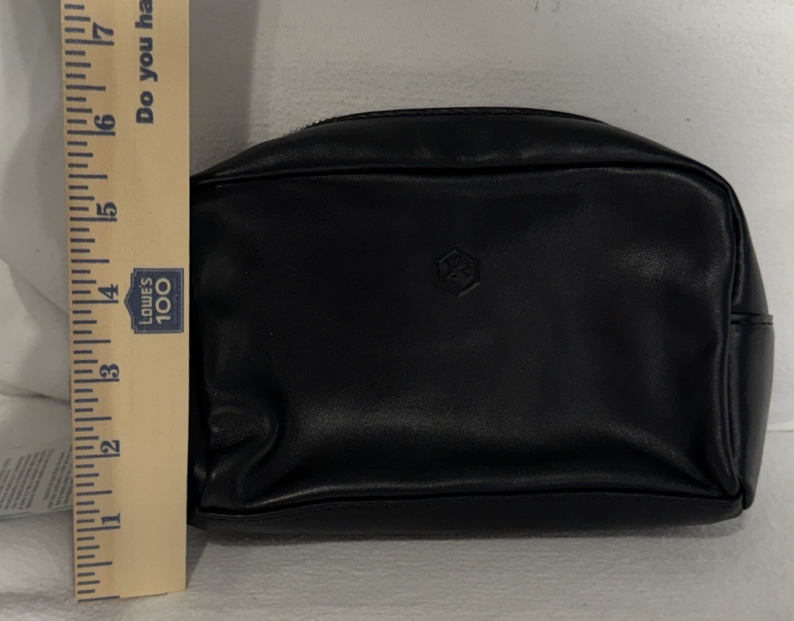 IN PELL Black Leather Dopp Kit Toiletry Bag Zip Inner Pockets Top Handle Italy