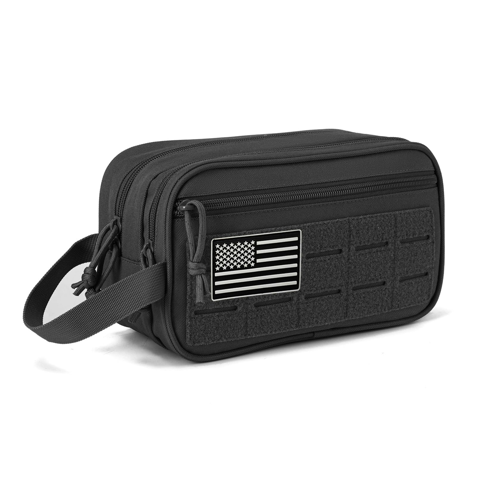 QT&QY Tactical Toiletry Bag For Men 10.4 x 4.3 x 5.9 inches, 1 US Black