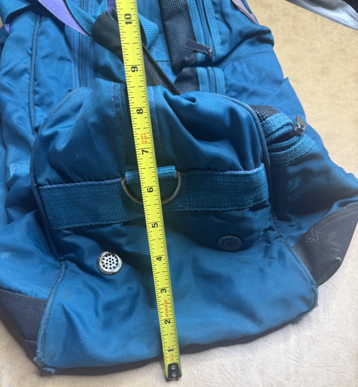 Vintage 80s Nike Duffle Bag Shoulder Strap Teal Purple Gym