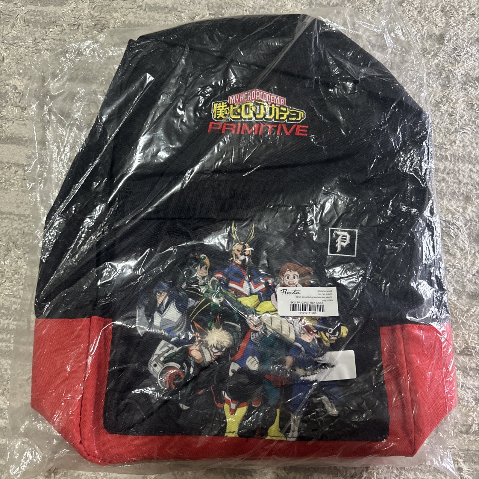 Primitive My Hero Academia Backpack Japanese Anime Black