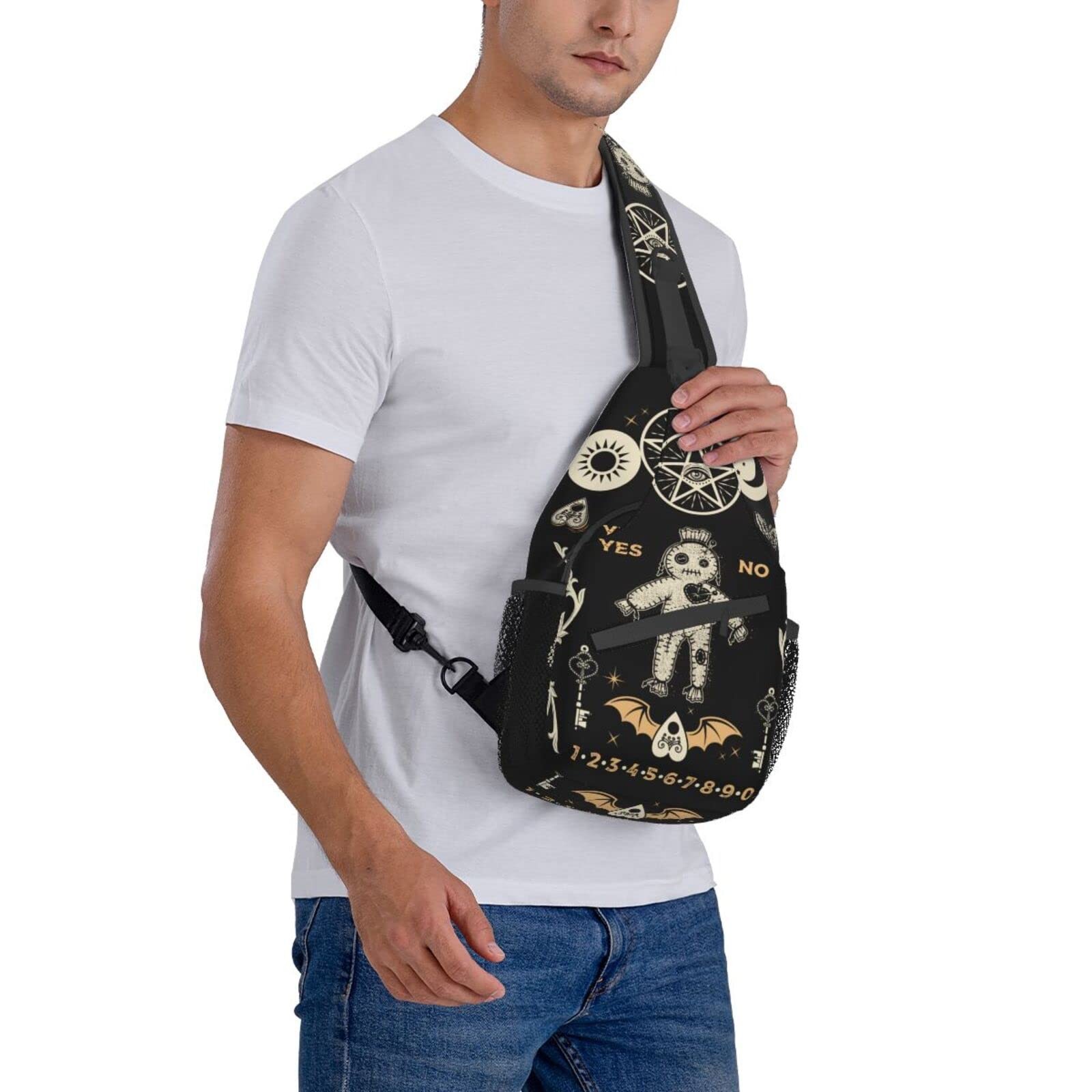 BCQJNB Goth Coffin Horror Gothic Sling Backpack Crossbody Shoulder Bag Travel…