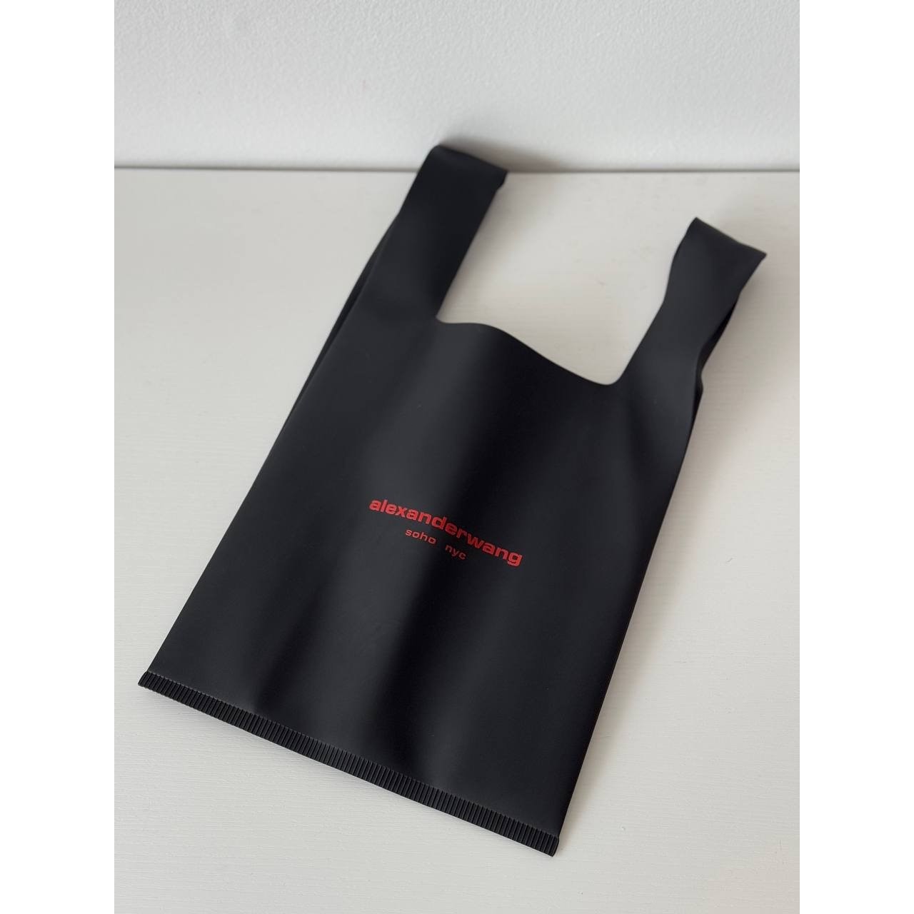 Alexander Wang Soho NYC Matte Black Rubber Shopping Bag