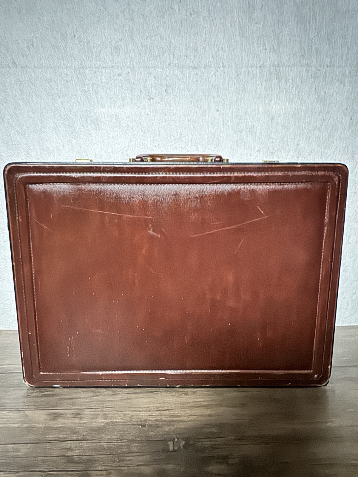 Vintage Reed Genuine Leather Attache Briefcase Locking Brown Executive Case 18”