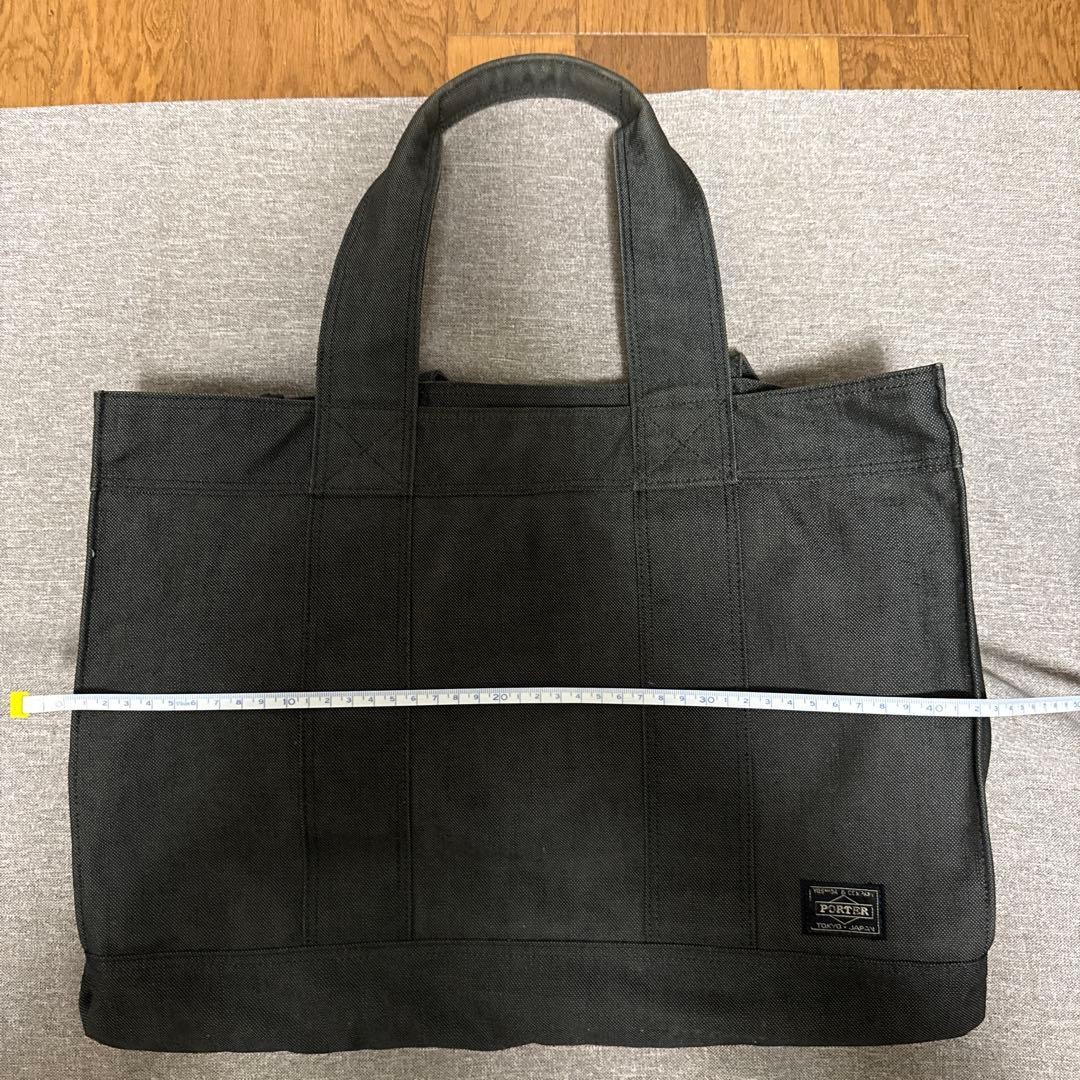 Authentic Yoshida Kaban PORTER Smokey Tote Bag 42cm Canvas/Cotton Black Slight D