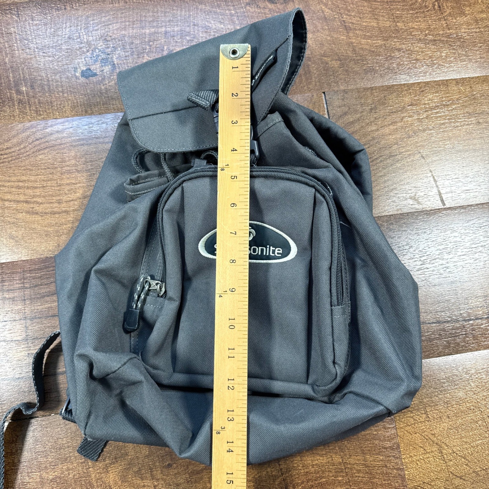 Samsonite Mini Backpack Unisex OS Gray Canvas Drawstring Buckle Utility Bag