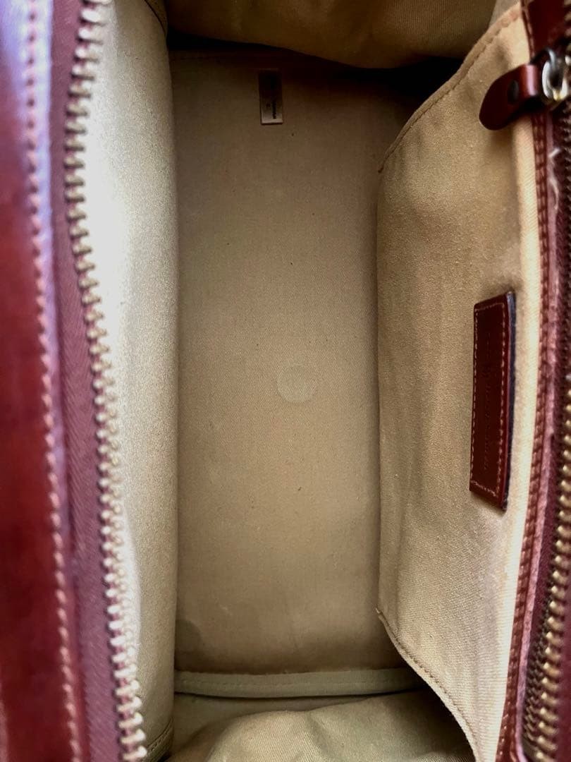 POLO RALPH LAUREN Doctor bag Leather Vintage Brown Tartan Authentic From Japan