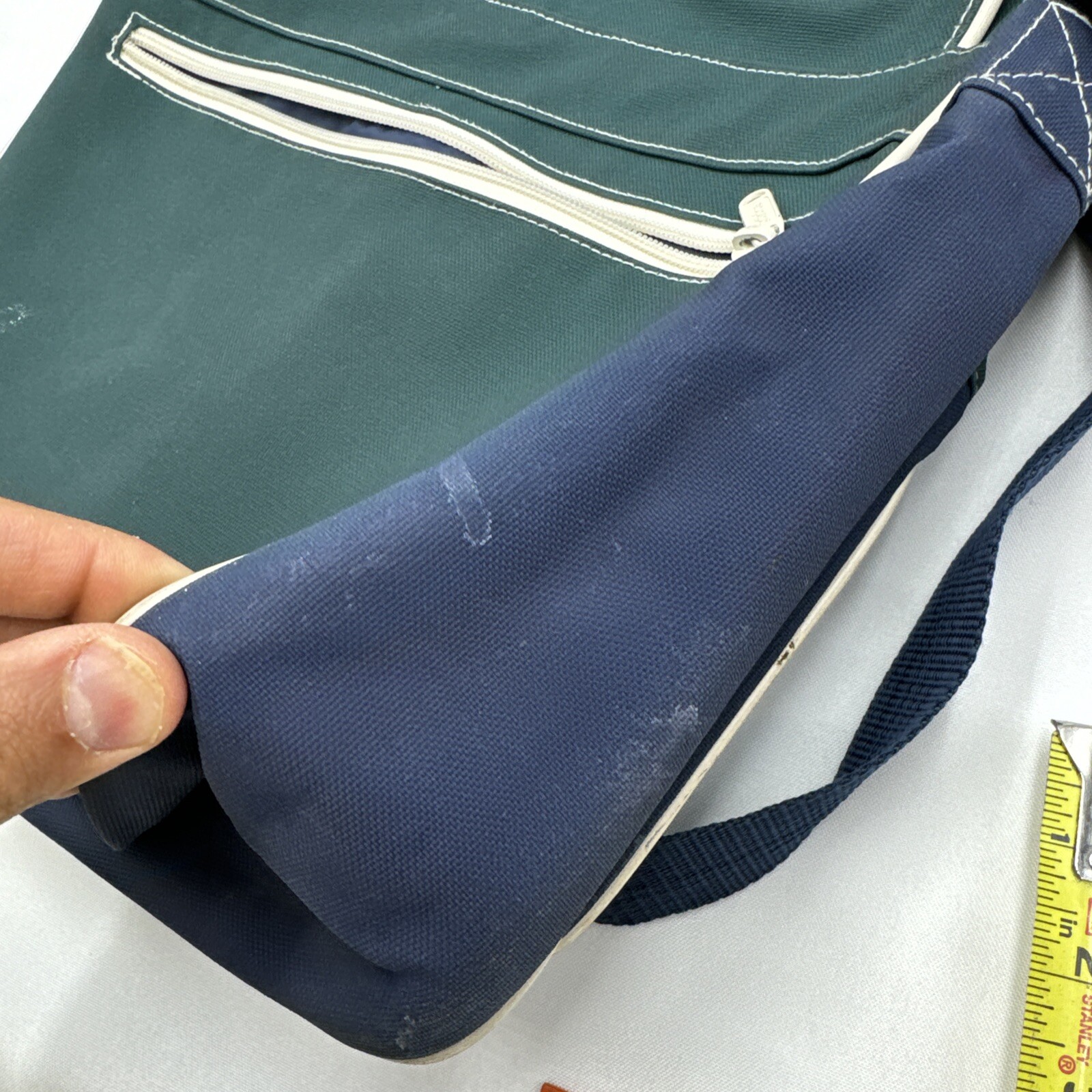 Adidas Messenger Bag Airliner Shoulder Retro PVC Vintage Blue Green Laptop