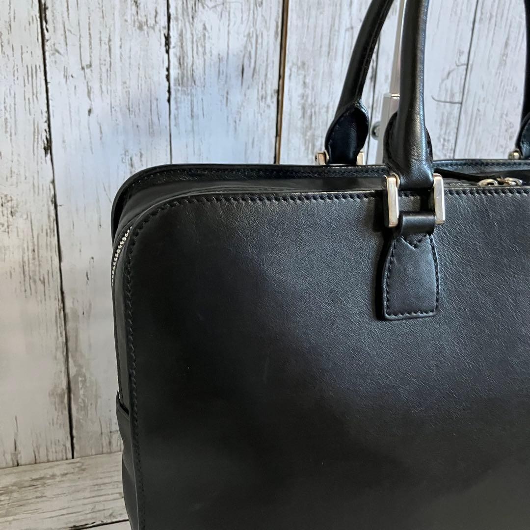 MORABITO Leather Business Briefcase Black 41cm x 30cm x 7cm Classic Bag
