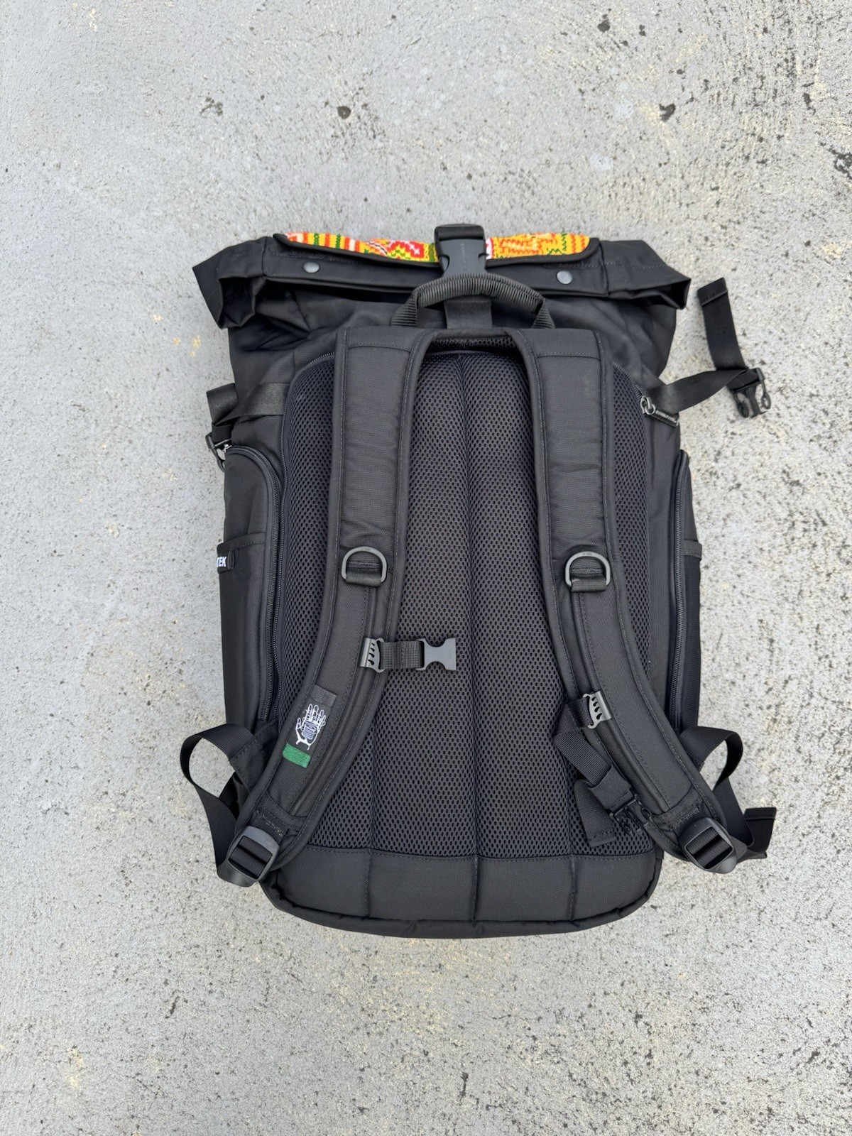 Ethnotek Raja 46L Travel Backpack Roll Top Hmong Thread Vietnam Laptop Bag