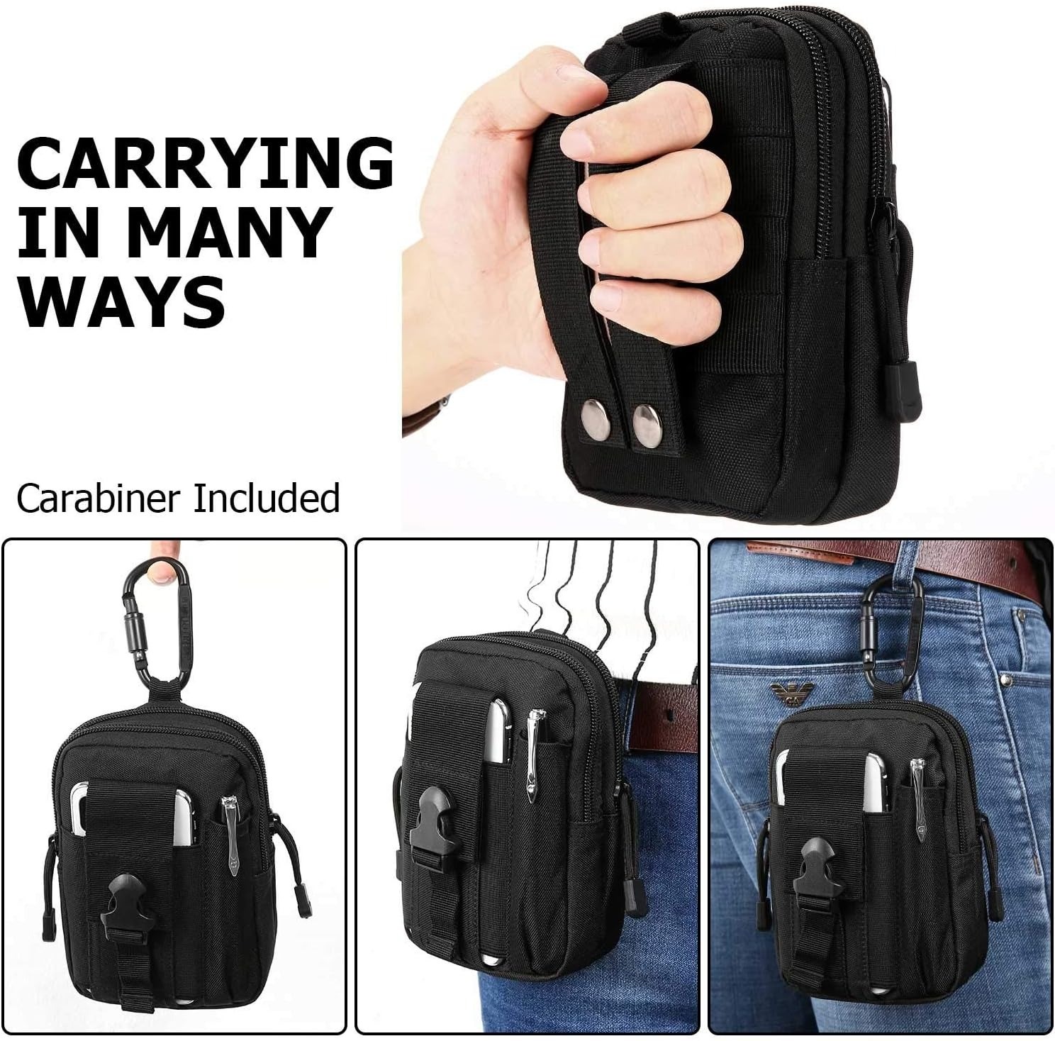 Tactical Molle Waist Bag Compact Utility Phone Pouch Holder for Smartphone Tools