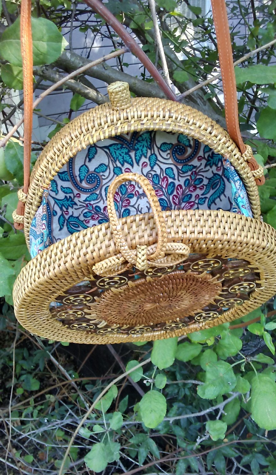 Handwoven Atagrass Rattan Coconut Shell Bali Summer Beach Bag