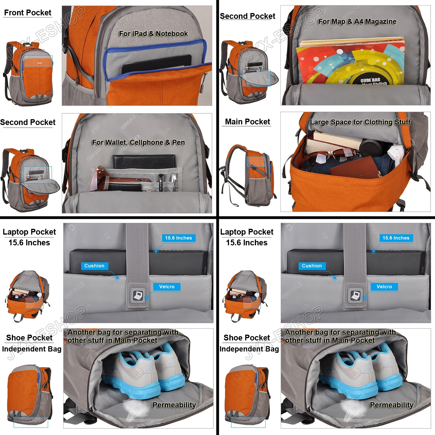 25L Outdoor Backpack Waterproof Large Capacity 15.6″ Inches Laptop Travel Bag
