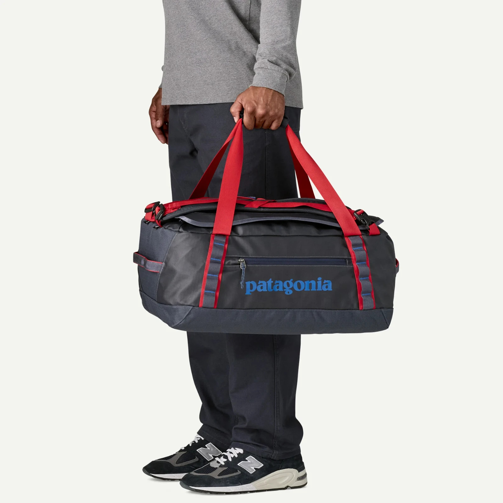 Patagonia Black Hole Duffel 40L Smolder Blue w/Amanita Red No Import Fees
