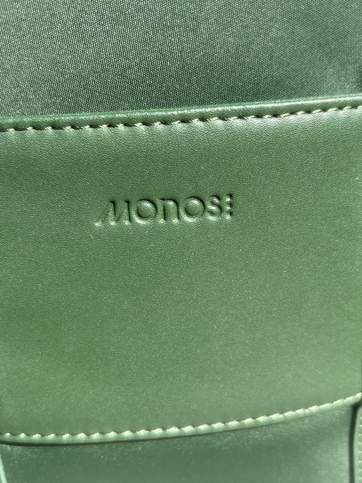 Monos Metro Backpack Juniper Green 18L Nylon Vegan Leather Trim Travel Rucksack