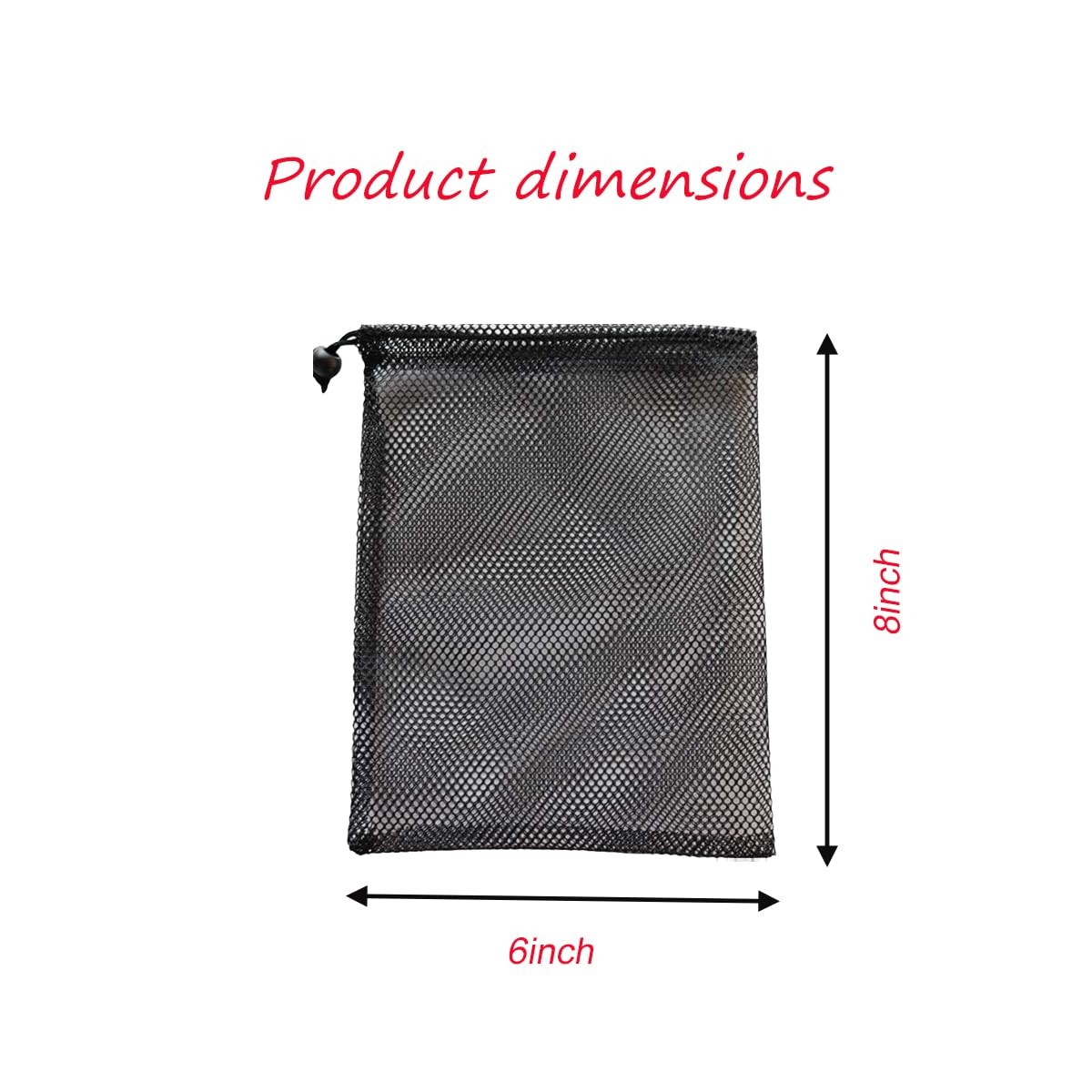 20 PCS Small Mesh Bags Nylon Backpack Drawstring Storage Black 6×8 Inch