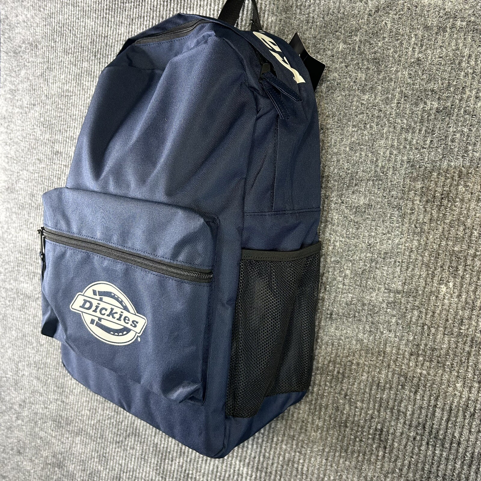 NEW Dickies Logo Backpack Blue Reflective Water Bottle Pocket