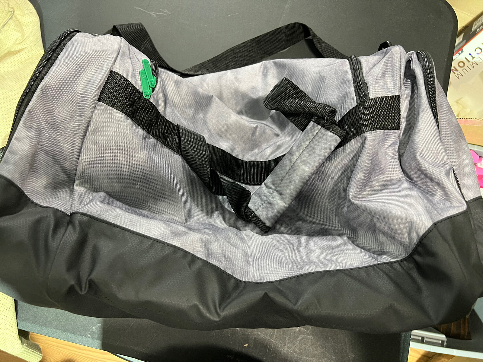 Adidas Defender IV 4 Medium Duffel Bag Stone Wash Grey Black Waterproof
