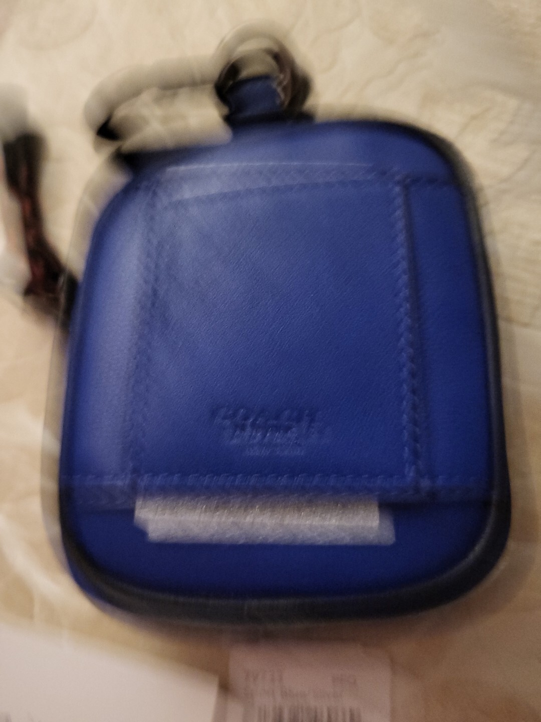 Coach Leather Pouch With Clip in Colorblock w/ Coach Patch, Blue NWT Very Rare