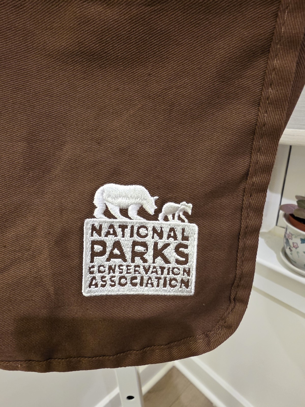 Cotton Brown Shoulder Flap Bag National Parks Conservation Assoc Logo