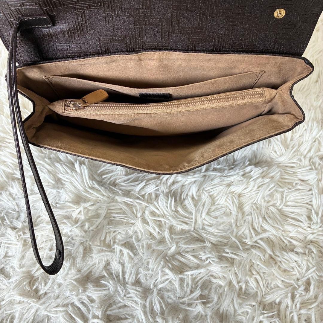 Dunhill Brown Leather Clutch Bag Men’s Vintage Formal Business Accessories