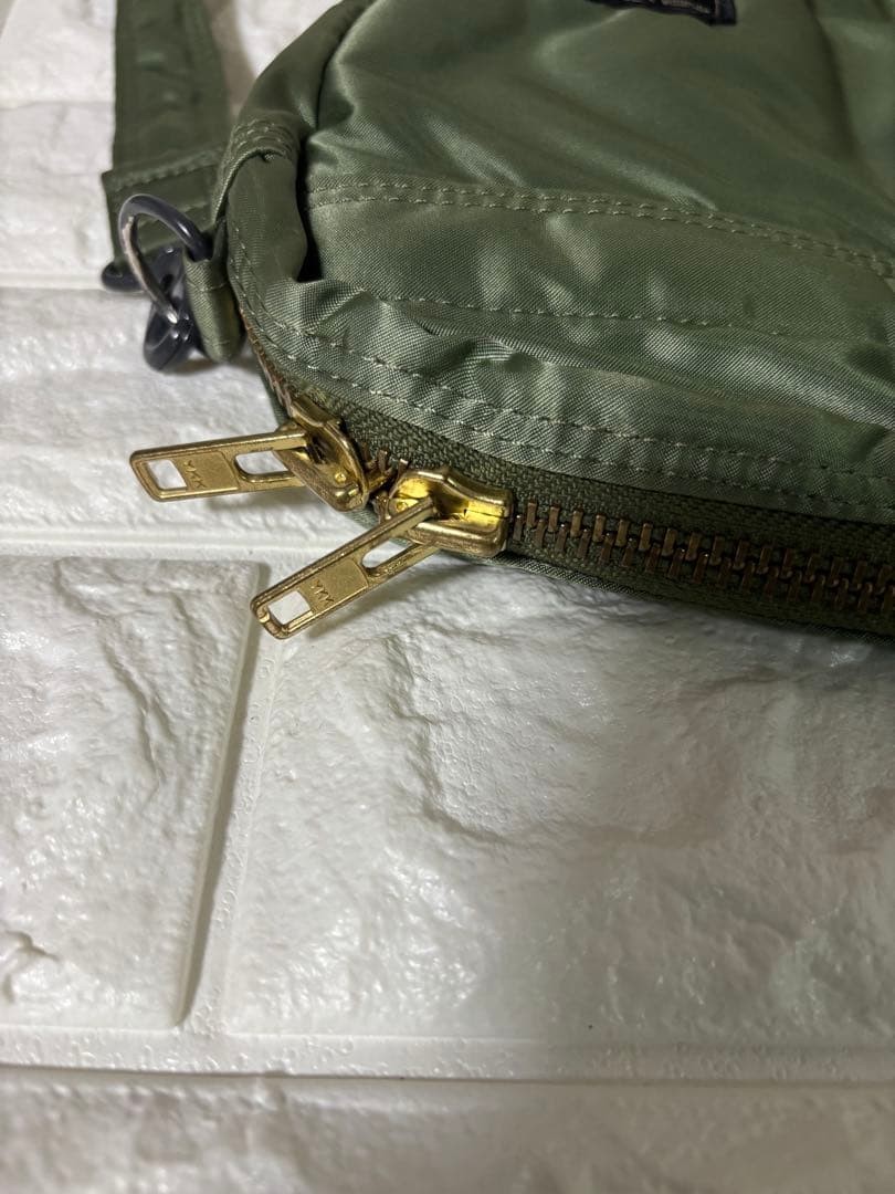 Authentic Porter Yoshida Kaban Oval Shoulder Bag Nylon Green 32cm Large Capacity