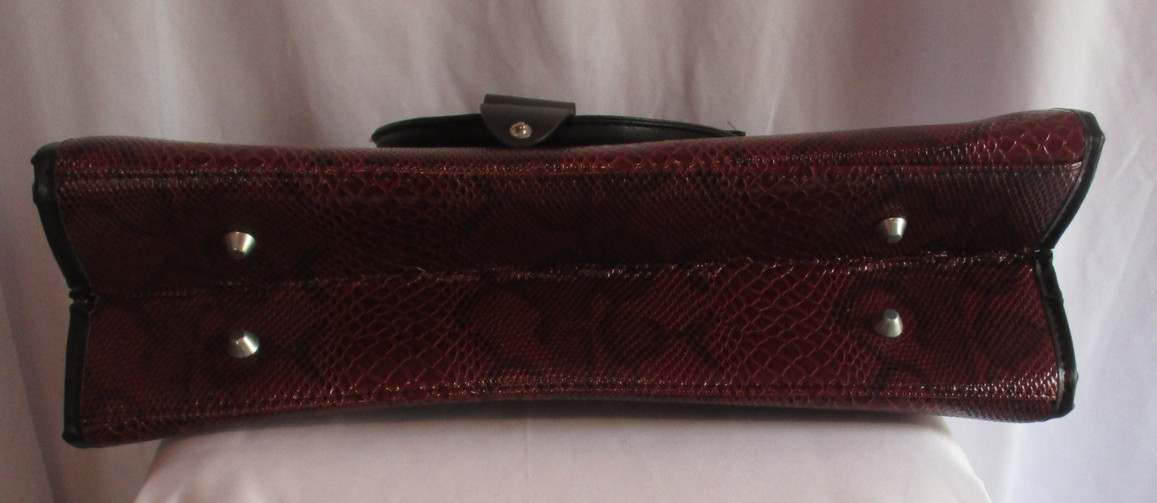 Briefcase Bag Faux Leather Snakeskin Womens Pattern Shoulder Strap Laptop