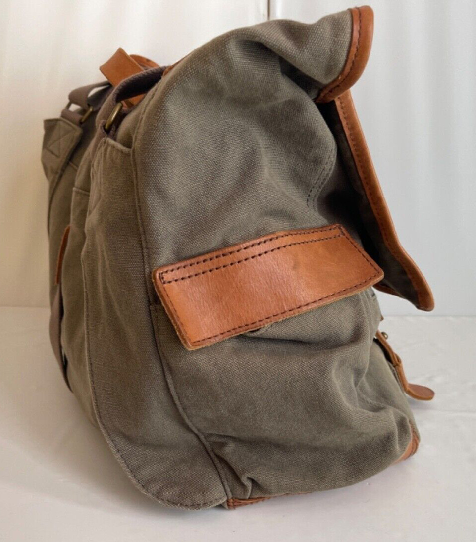 J.Crew Cotton/Leather Duffle bag Olive.