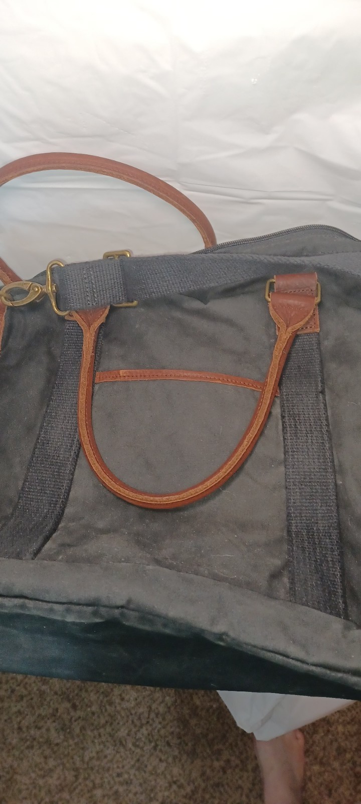Duluth Trading Co Canvas and Leather Travel Duffle Bag Weekender Carry On Tote