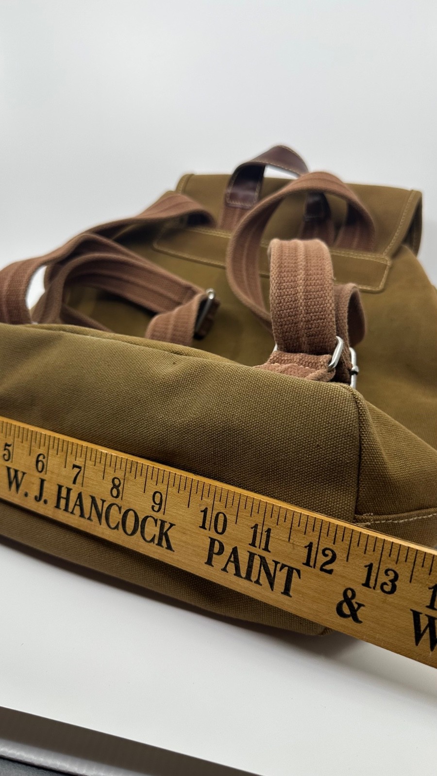 Fossil Expedition No 11552 Brown Canvas Backpack Leather Trim Rugged Goods