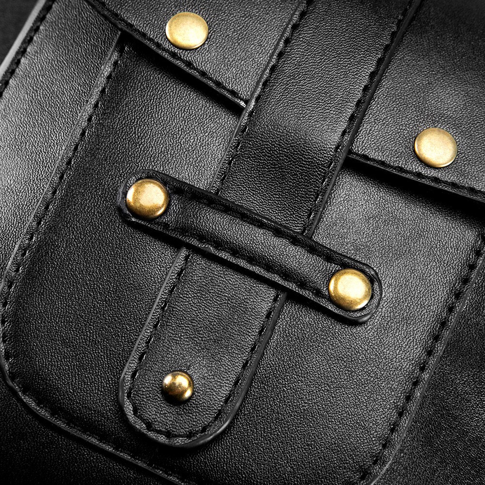 GEARDUKE Motorcycle Gothic Steampunk Leather Crossbody Shoulder waist Chest Bag