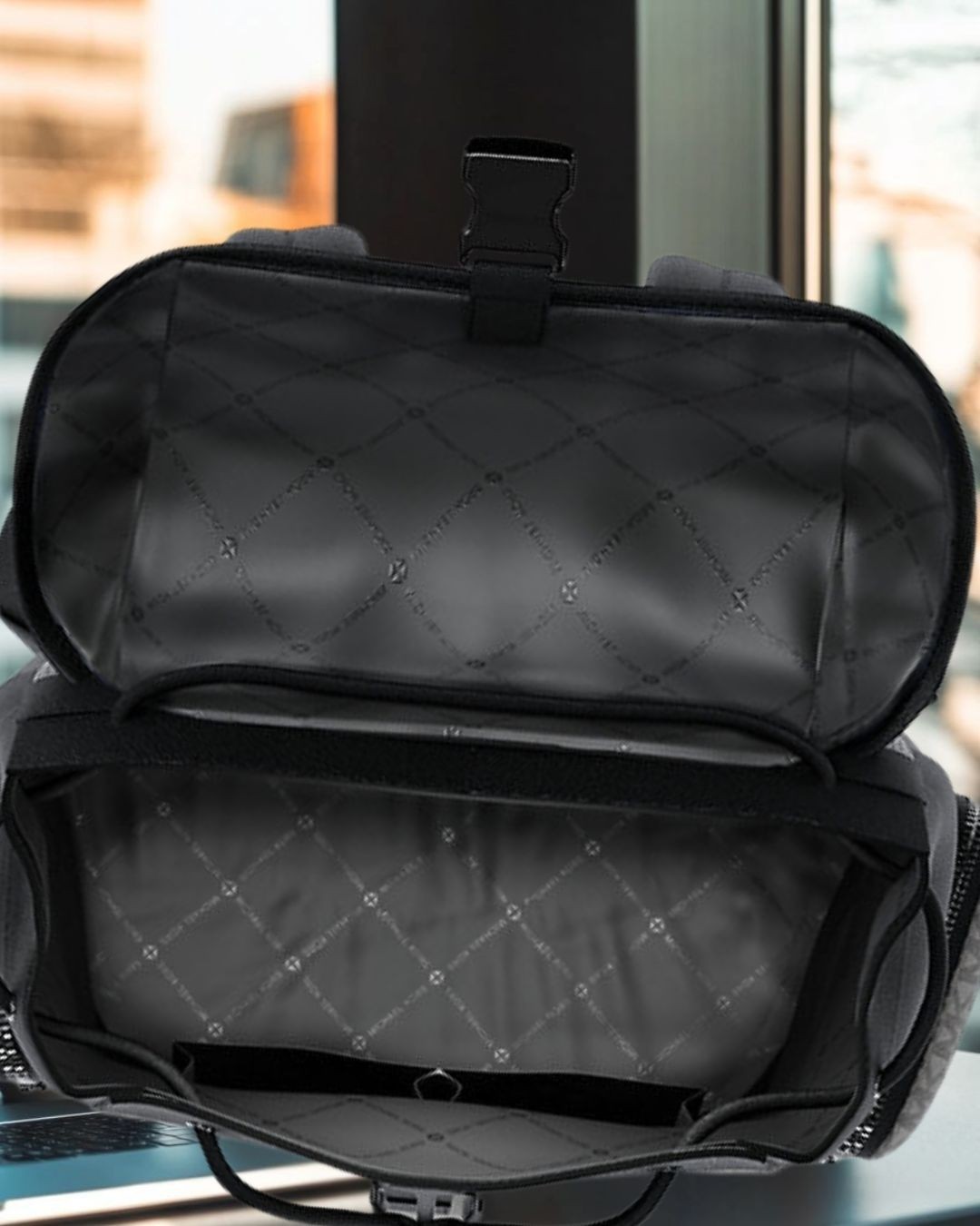 Michael Kors Cooper Men Medium Signature Logo Travel City Backpack Variation