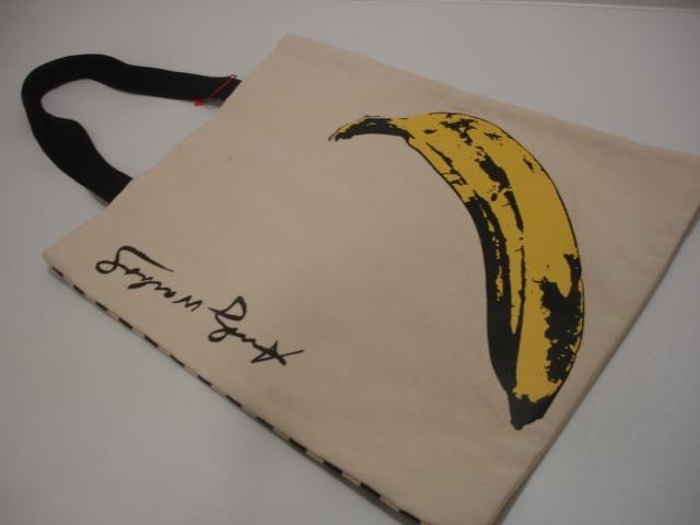 Andy Warhol Banana Tote Bag Accessory by Galison Canvas Pins 100% Cotton Pop Art