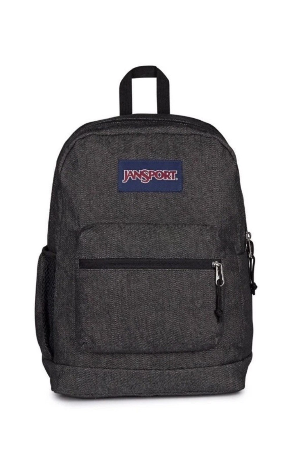 JanSport Cross Town Plus Remix 17″ Backpack – Black: Abstract Denim Shell,