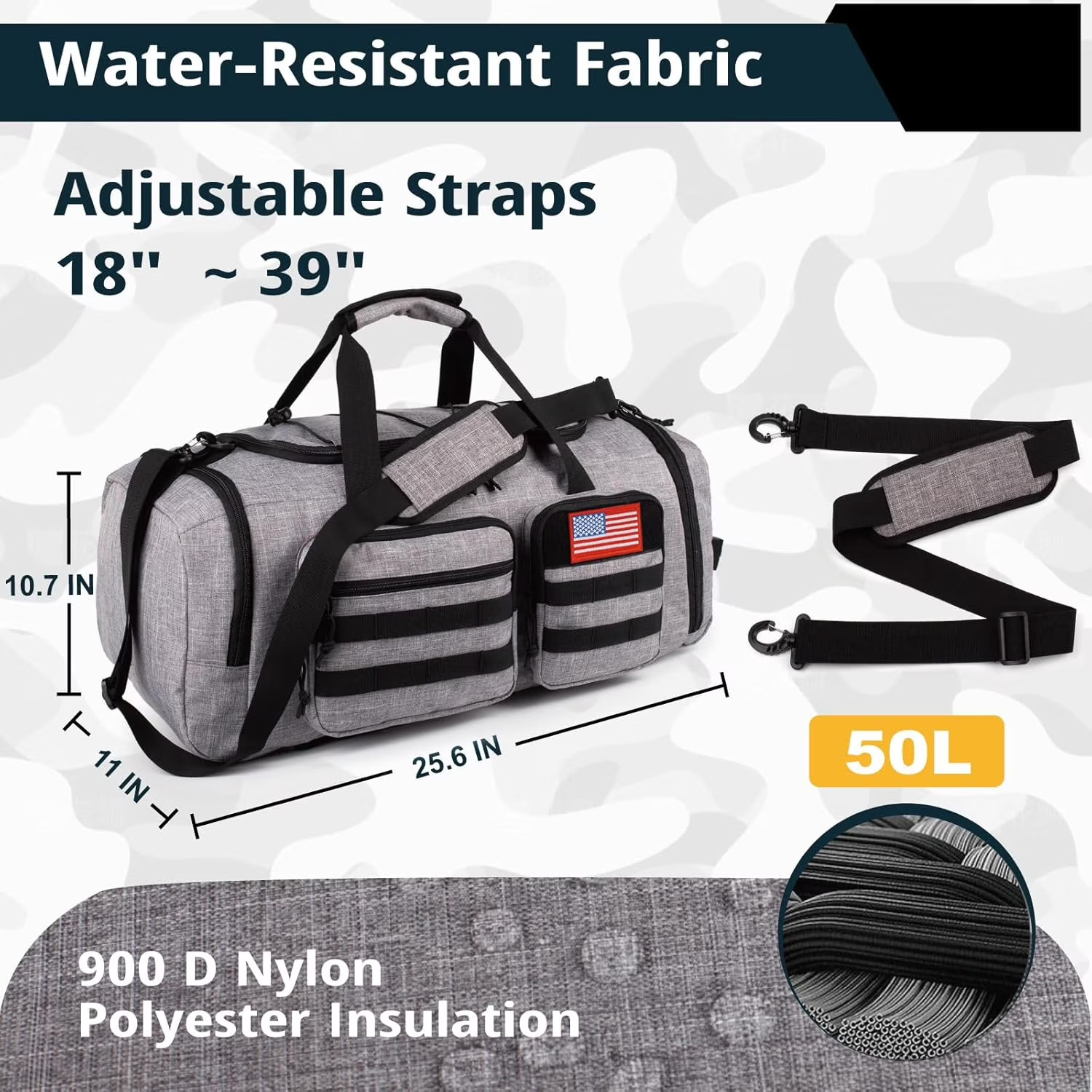 2Pc Travel Duffel Bag Set Waterproof Carry On Weekender w/ Toiletry Bag