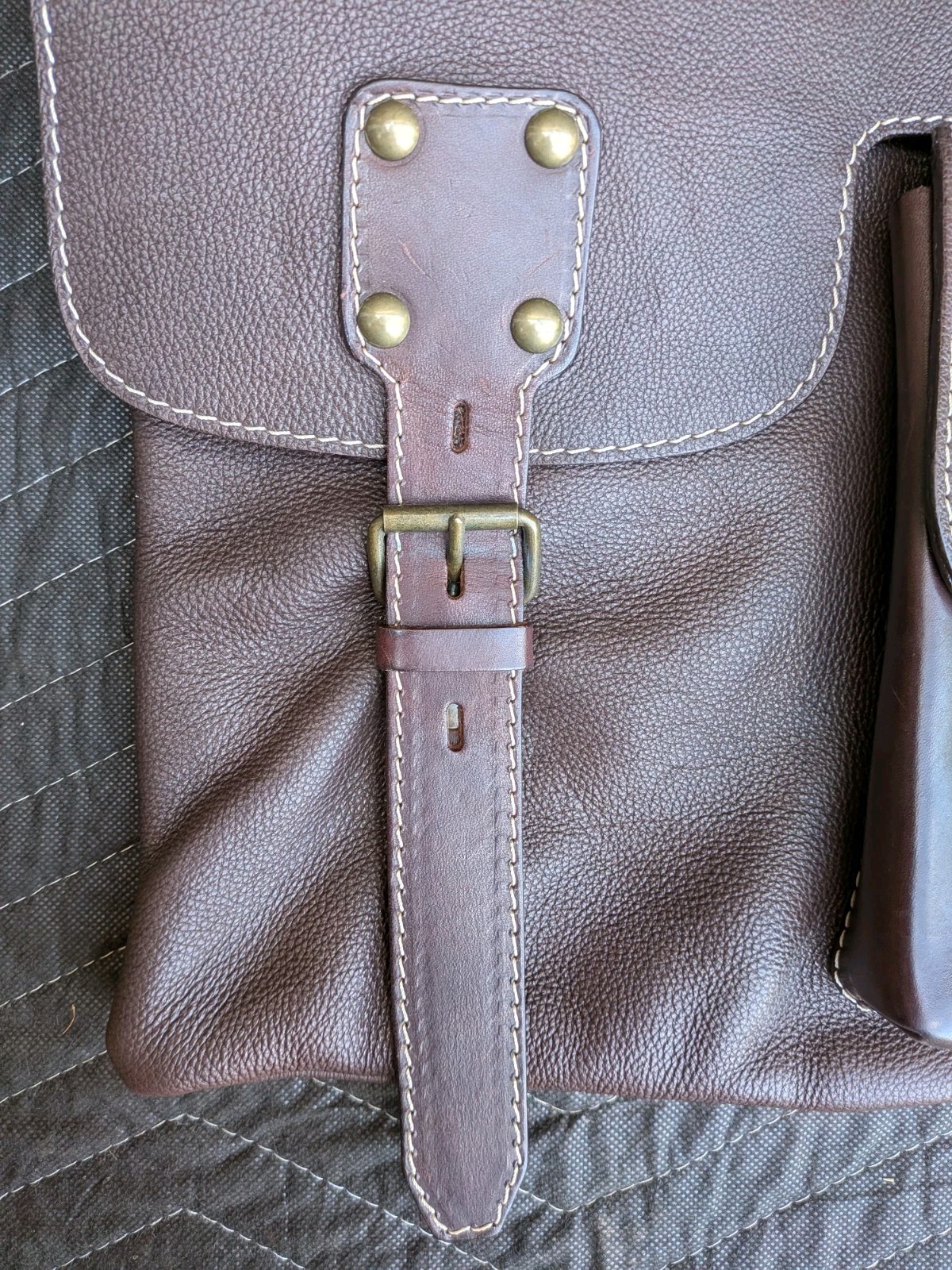 Claudia Firenze Italian Leather Crossbody Messenger Bag Brown Buckle Boho Travel