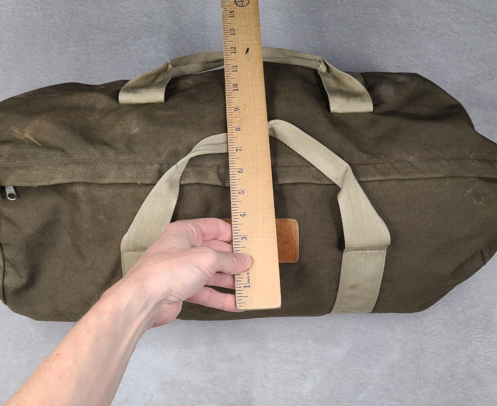 Vintage 80s BOYT Olive Canvas Duffel Lightweight Bag USA Iowa
