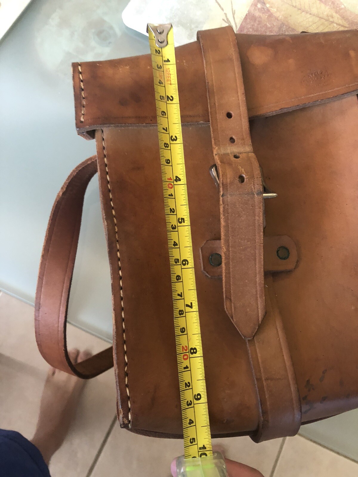Vintage Stelzig Saddlery Co Cross Rectangular Bag .