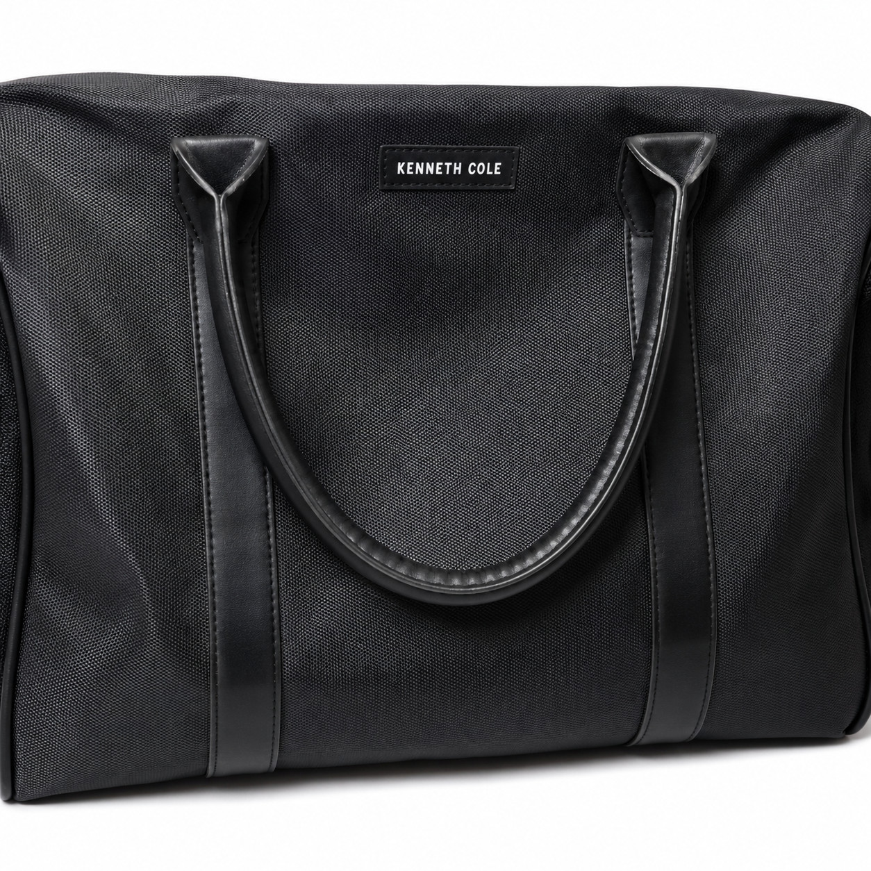 Kenneth Cole REACTION Vintage Black Grey Duffle Weekender Travel Bag Carry On